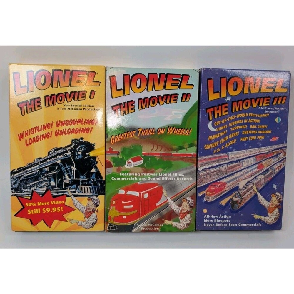Lionel The Movie I II III VHS Lot Tom McComas Railfan Video Toy Train Lionel
